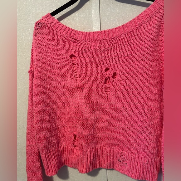 Hollister | Hot Pink Off-the-Shoulder Sweater | XS - Picture 5 of 5